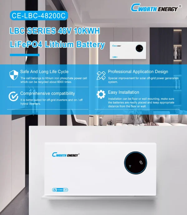 Lithium LiFePO4 Battery LBC-48200C 48V 10KWH